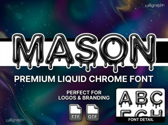 Mason Font: Liquid Metal Design for Bold Branding